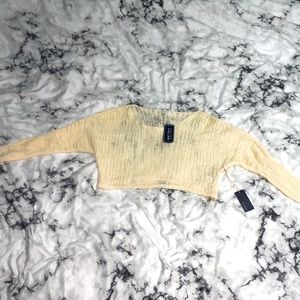 Cream colour mesh / crochet crop top